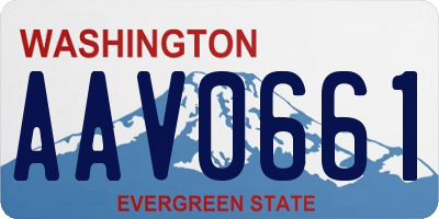 WA license plate AAV0661