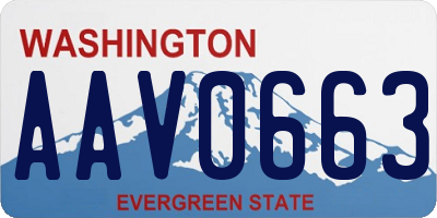 WA license plate AAV0663