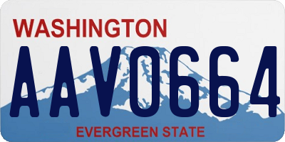 WA license plate AAV0664