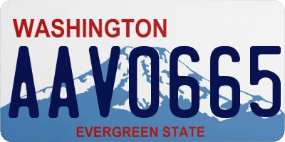 WA license plate AAV0665