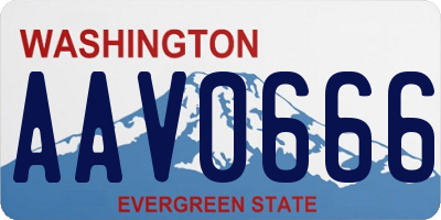 WA license plate AAV0666
