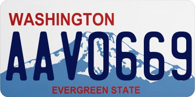 WA license plate AAV0669