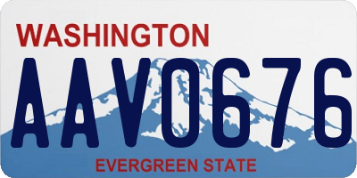 WA license plate AAV0676