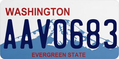 WA license plate AAV0683