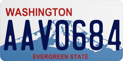 WA license plate AAV0684