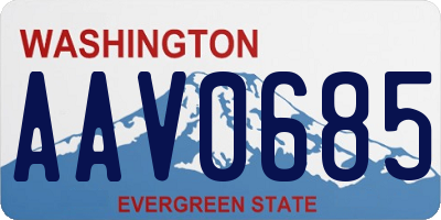 WA license plate AAV0685