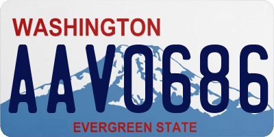 WA license plate AAV0686