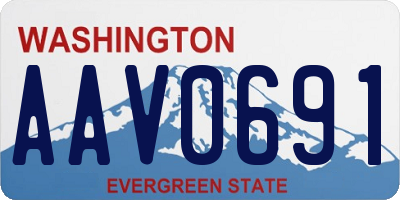 WA license plate AAV0691