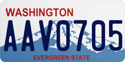 WA license plate AAV0705