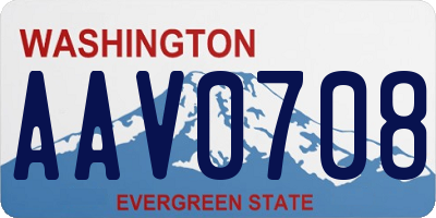 WA license plate AAV0708