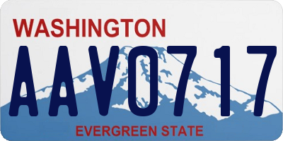 WA license plate AAV0717
