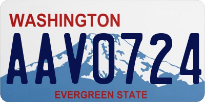 WA license plate AAV0724