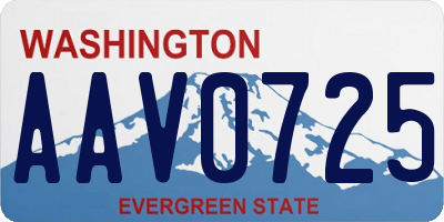 WA license plate AAV0725