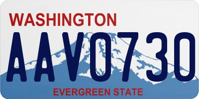 WA license plate AAV0730