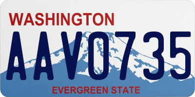 WA license plate AAV0735