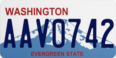 WA license plate AAV0742