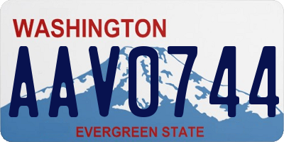 WA license plate AAV0744