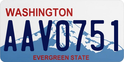 WA license plate AAV0751