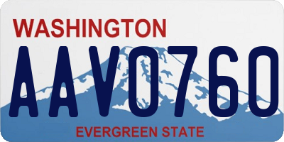 WA license plate AAV0760