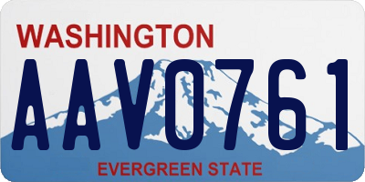 WA license plate AAV0761