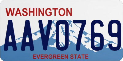 WA license plate AAV0769