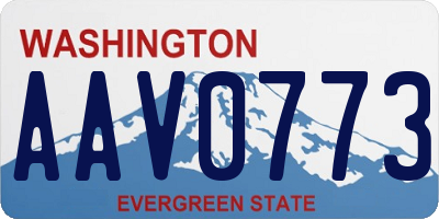 WA license plate AAV0773