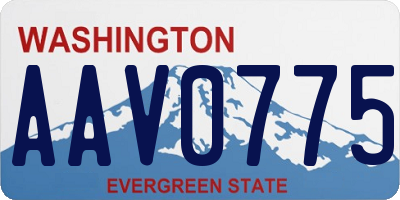 WA license plate AAV0775