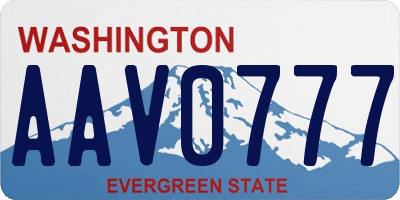 WA license plate AAV0777