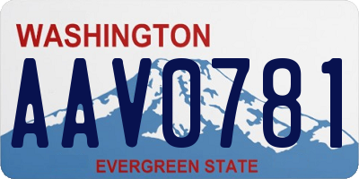 WA license plate AAV0781