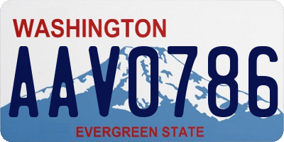 WA license plate AAV0786