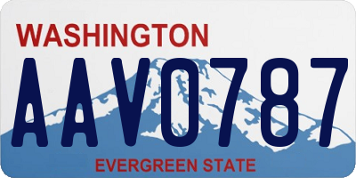 WA license plate AAV0787