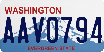 WA license plate AAV0794