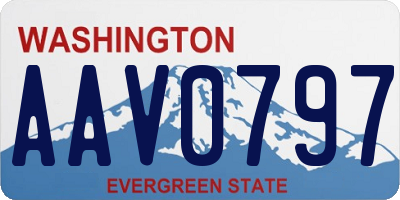 WA license plate AAV0797