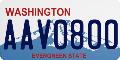 WA license plate AAV0800