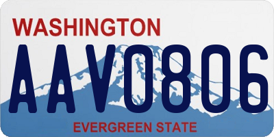 WA license plate AAV0806