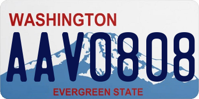 WA license plate AAV0808