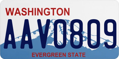 WA license plate AAV0809