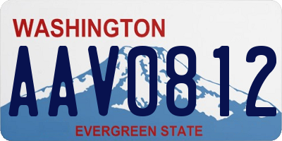WA license plate AAV0812