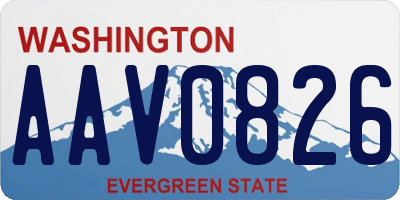 WA license plate AAV0826