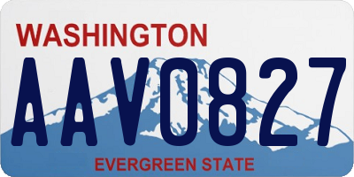 WA license plate AAV0827