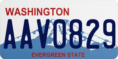 WA license plate AAV0829