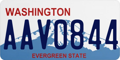 WA license plate AAV0844