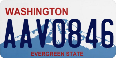 WA license plate AAV0846
