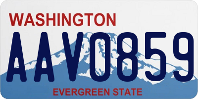 WA license plate AAV0859