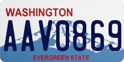WA license plate AAV0869