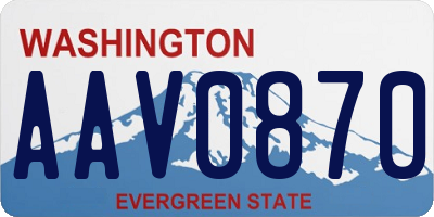 WA license plate AAV0870