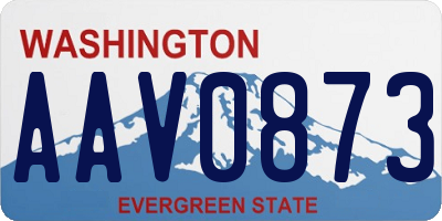 WA license plate AAV0873