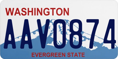 WA license plate AAV0874