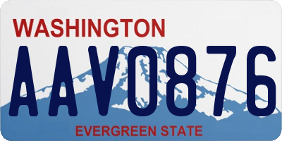 WA license plate AAV0876