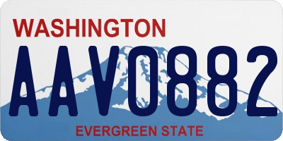 WA license plate AAV0882